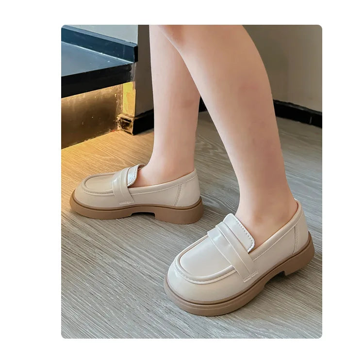 Children Leather Shoes for Boys Girls Kids Loafers Slip-on School Flats Casual Sneakers for Wedding Formal Occasions Party 23-35
