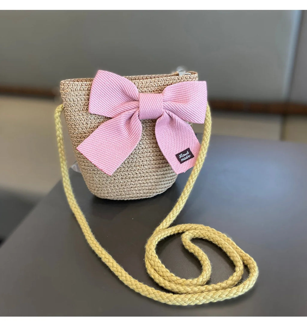 Summer Girls Beach Sun Hats Lotus Leaf Brim Cute Squinting Eyes Bowknot Outdoor Sun Protection Children Straw Cap Kids