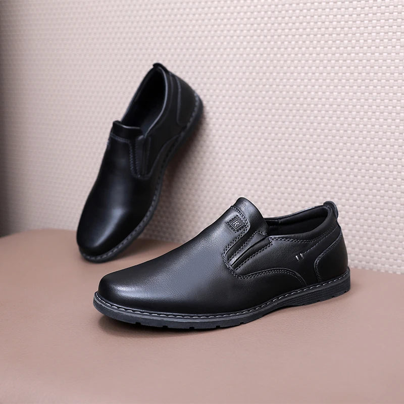 Children Campus Black Leather Shoes, Cowhide Single Shoes Spring And Autumn Style Breathable British Soft Boys Babies Children