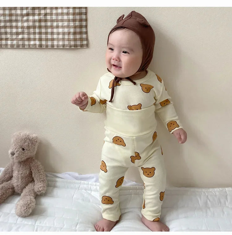 Babykleidung 2-teilige Sets Herbst Winter Baby Schlafanzug Set Unterwäsche Zweiteiler Baumwolle Baby Junge Langarm-Outfit