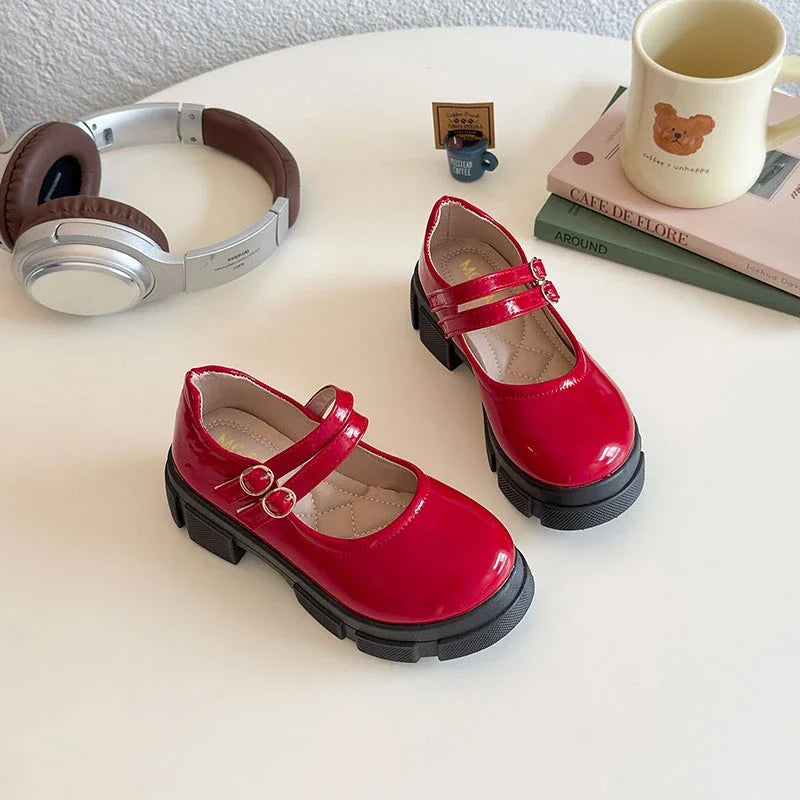 Children Leather Shoes for Girls 2025 Spring Autumn New Fashion Korean Style Soft Bottom Anti-slippery Versatile Mary Jane Shoes
