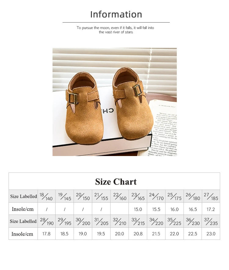 Baby Single Leather Shoes Boys Girls Candy Color Spring Flats Children Metal Buckle Design Genuine Leather Flats For School