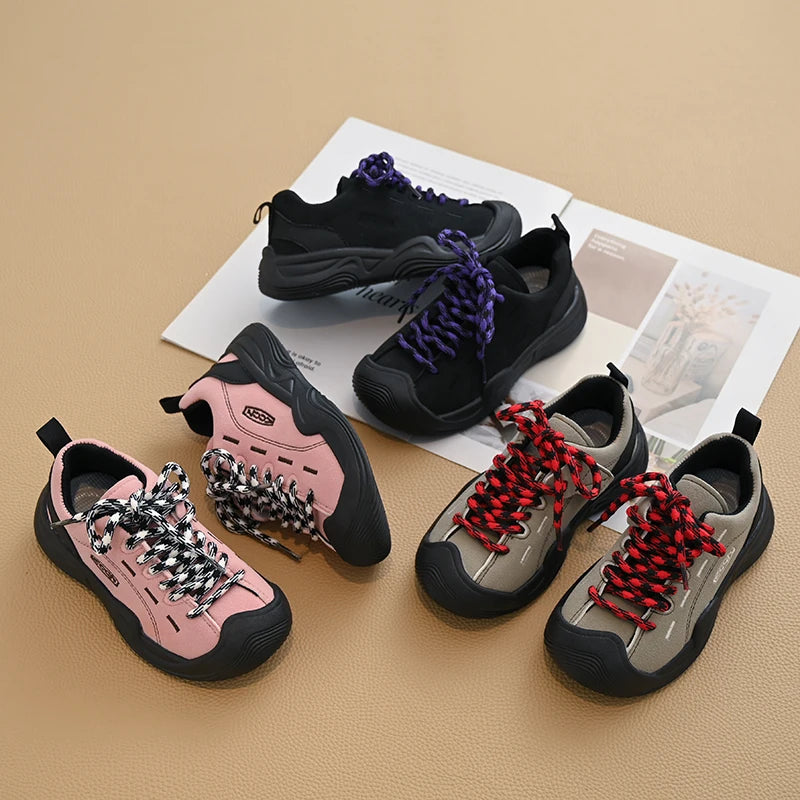 Baby Girls Boys Genuine Leather Sneakers Autumn Kids Casual Shoes Non-slip Soft Sole Infant Toddler Shoes Children Hiking Shoes