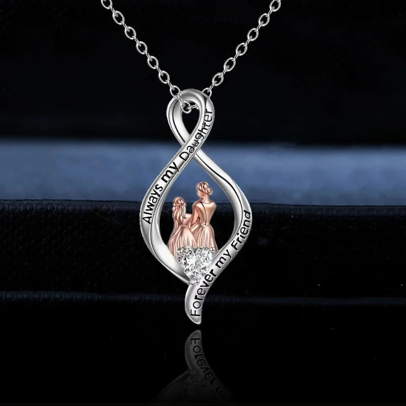 Mother and Daughter Infinity Pendant Necklace Always My Daughter Forever My Friend Necklace Birthday Gifts