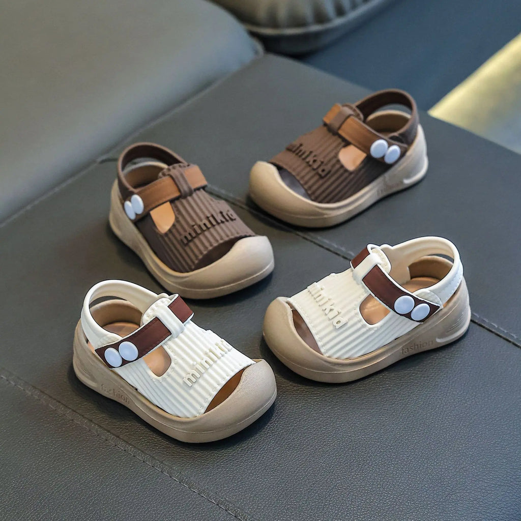 Baby Sandals Cheap Summer Beach Shoes Toddler Sandals Soft Breathable PVC Little Boys Girls Close-toed Sandals For Baby