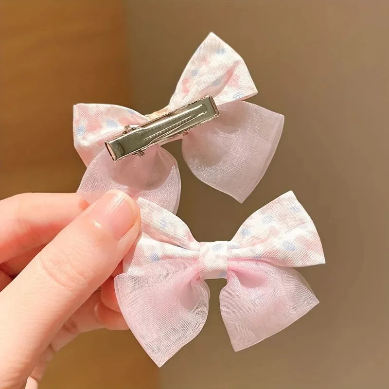 10 Stück süße rosa Haarnadeln, niedliche und vielseitige Kronen-Schleifen-Pony-Haarspangen, Kinder-Baby-Haarschmuck-Set für Mädchen