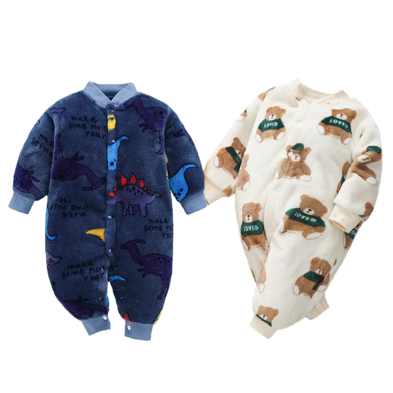 Ropa de Primavera Invierno para Bebé Recién Nacido Chaqueta Infantil para Niñas Mono para Niños Pelele de Franela Suave para Bebé Ropa de Bebé 0-18 Meses