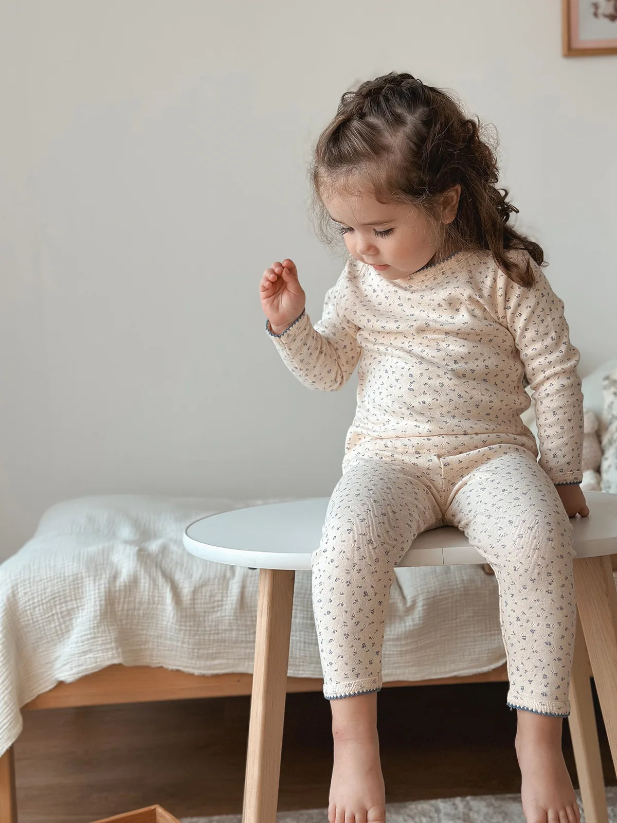 1-6T Kleinkind Baby Mädchen Kleidung Set Sommer 100% Baumwolle Langarm T-Shirt Top Hose Anzug Hauskleidung Stretch 2-teiliges Schlafanzug-Set