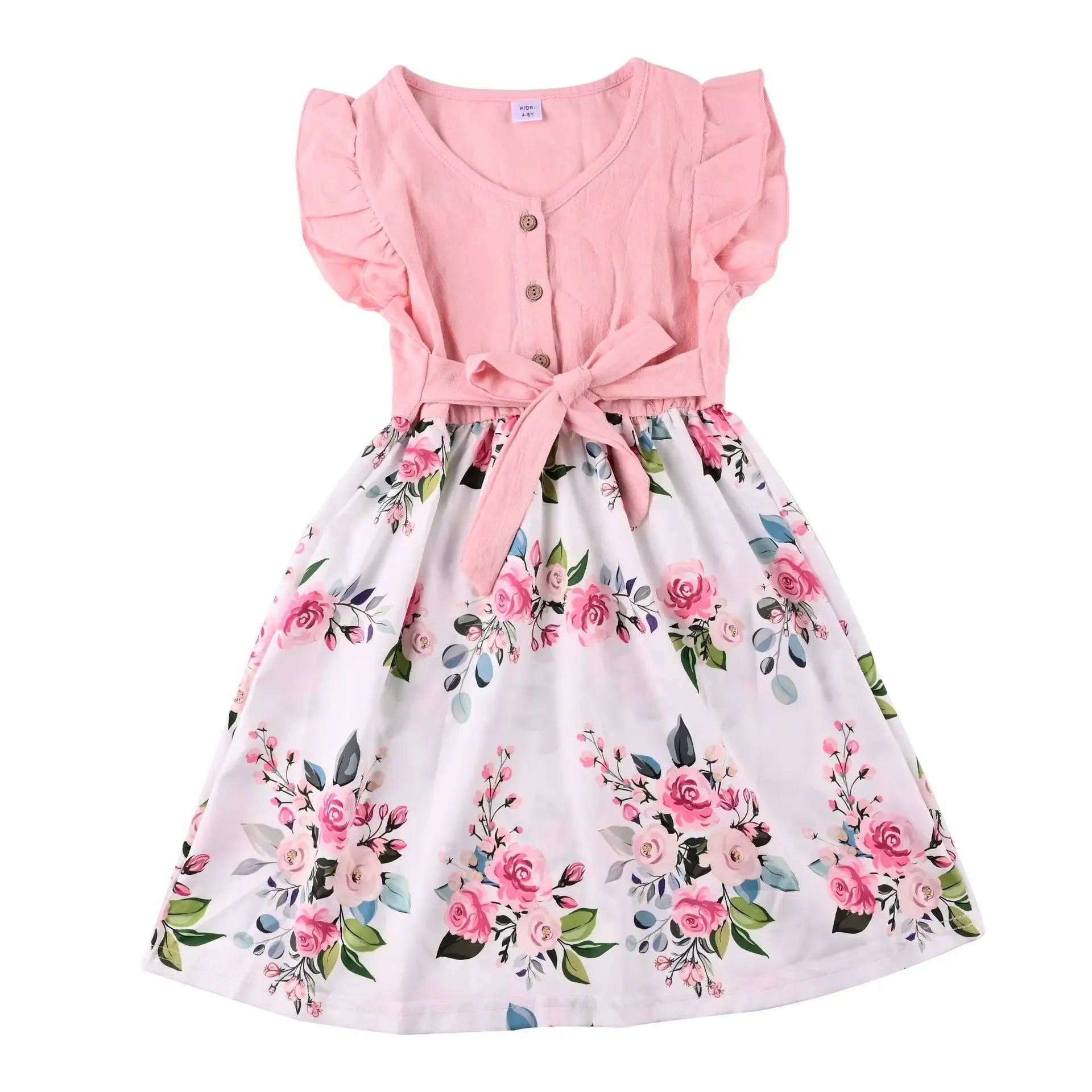 Mother Daughter Macthing Dresses Family Set Flower Mom Mum Baby Mommy and Me Clothes Fashion Cotton Dress Women Girls Outfits