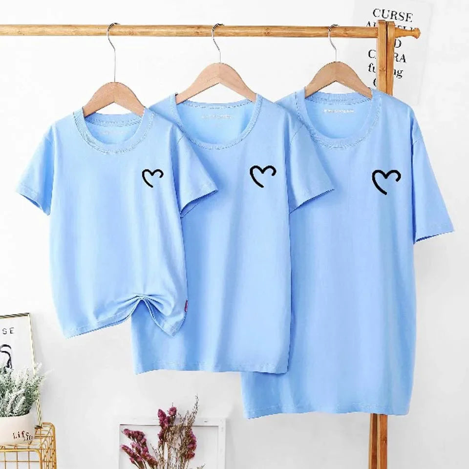 Summer 2025 Cotton Baby Mom Dad T Shirts Tops Fashion Family Matching Outfits Daddy Mommy And Daughter Son Matching Clothes