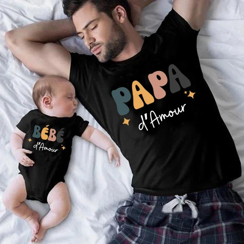 Dad Mom And Me Family Matching Clothes Cotton Family Look T shirts Daddy Mommy and Me t-shirt Father Son Mother Daughter Outfits