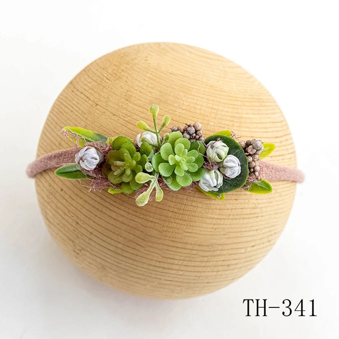 Newborn Headband for Photography Props Flower Baby Girl Tieback Flowers Pearl Wreath Newborn Photography Infant Hair Accessories