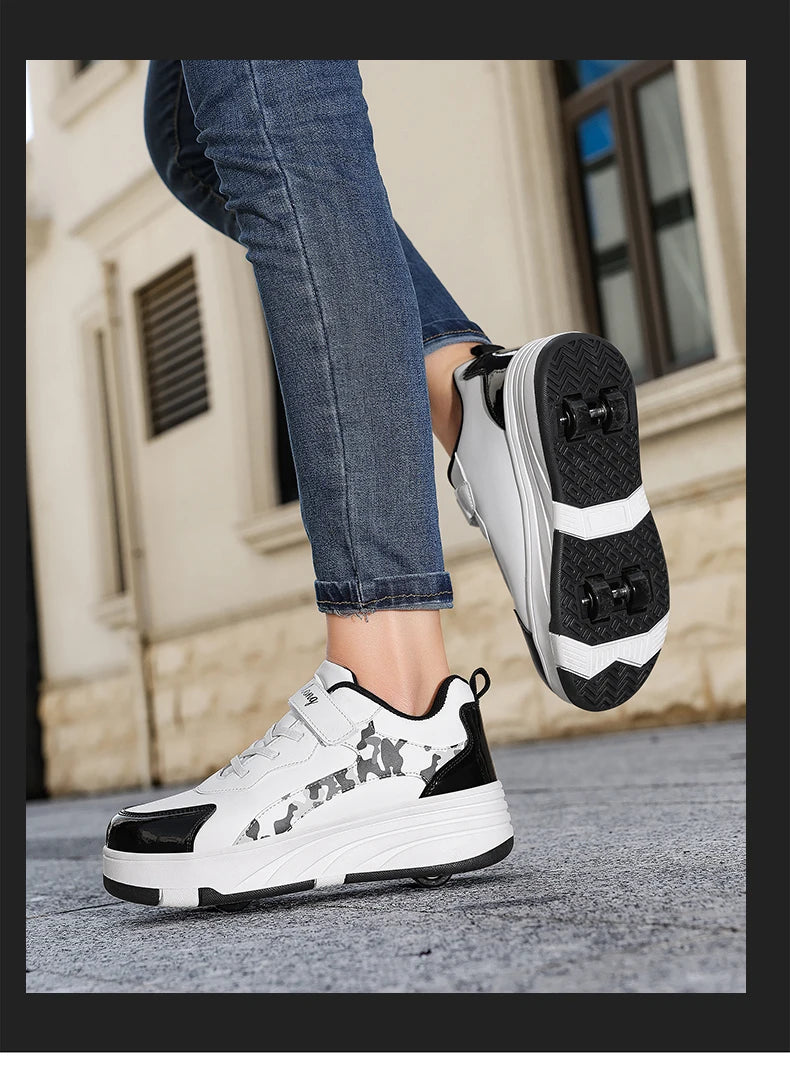 Rollschuh Schuhe Kinder Sneaker mit Rollen Kinder Rollschuhe Mode Outdoor Sportschuhe Mädchen Jungen Geschenke für Kinder