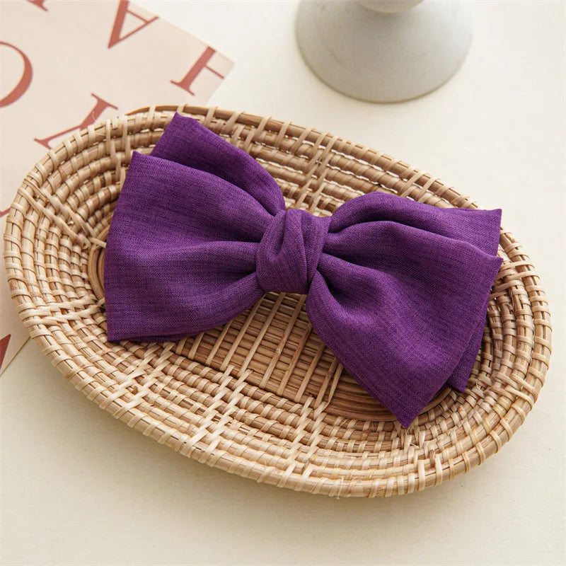 Pasadores de pelo con lazo para niñas, pinzas dulces de princesa para bebés, horquillas de color sólido, pasadores de tela, accesorios para el pelo de niños