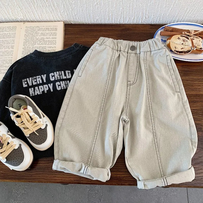 Pantalones para niños 2026 Otoño Invierno Pantalones holgados a cuadros para niños Moda Pantalones deportivos para niños pequeños Joggers Ropa para bebés