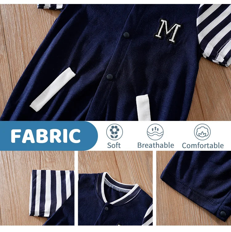 Sommer Jungen und Mädchen Hübscher Buchstaben-Stickerei Bequemer Kurzarm Baby-Body
