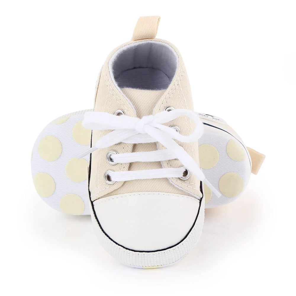 Spring New Baby Shoes Boy and Girl Classic Canvas Casual Sneakers Soft Sole Non-Slip Walking Newborn Toddler Shoes First Walkers