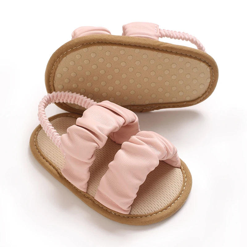 Solid Color Baby Sandals For Summer Soft Soled Non Slip Baby Walking Shoes For 0-18 Months Breathable And Anti Drop Shoes