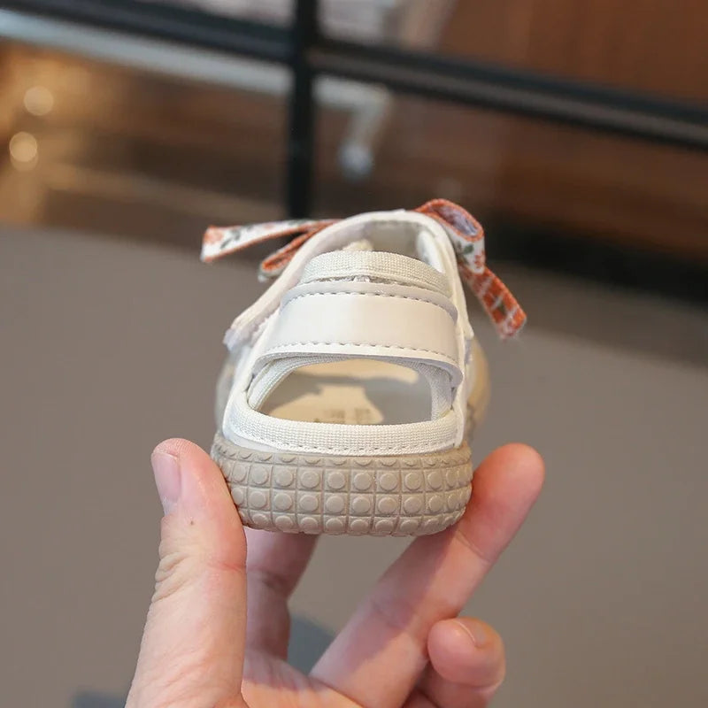 Baby Girls Sandals Cut-outs Cherry Children Beach Shoes Toddler Kids Summer Princess Shoes Anti Slip Soft Sole Babies Sandals