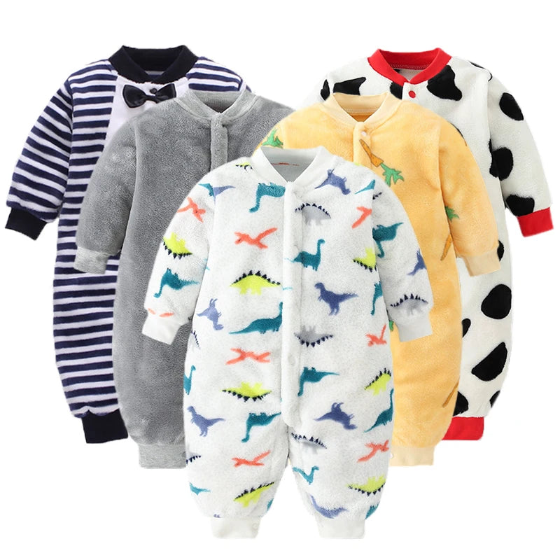 Ropa de Primavera Invierno para Bebé Recién Nacido Chaqueta Infantil para Niñas Mono para Niños Pelele de Franela Suave para Bebé Ropa de Bebé 0-18 Meses