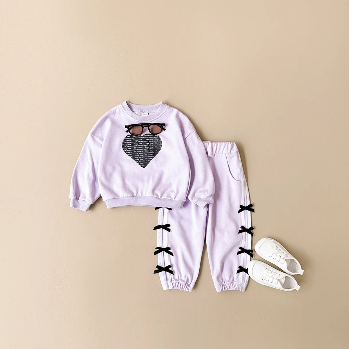 Baby Girl Clothes Toddler Sets Cotton Love Sweatshirt Long Sleeve Top+Bow Pants Spring Newborn Kids Clothing Infant Outfit Suits