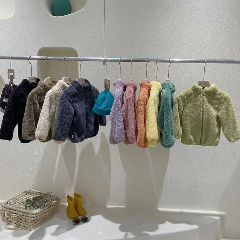 Pink Girls Jacken Herbstmantel Winter Thermofleecejacke für Kinder 1 2 3 4 5 Jahre Kinder Mäntel Warme koreanische Oberbekleidung
