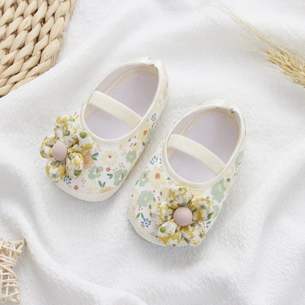 Zapatos de Bebé para Niñas, Flores Coloridas, Zapatos de Princesa, Bebé y Niño Pequeño, Algodón Suave, Antideslizantes, Primeros Pasos, 0-18 Meses