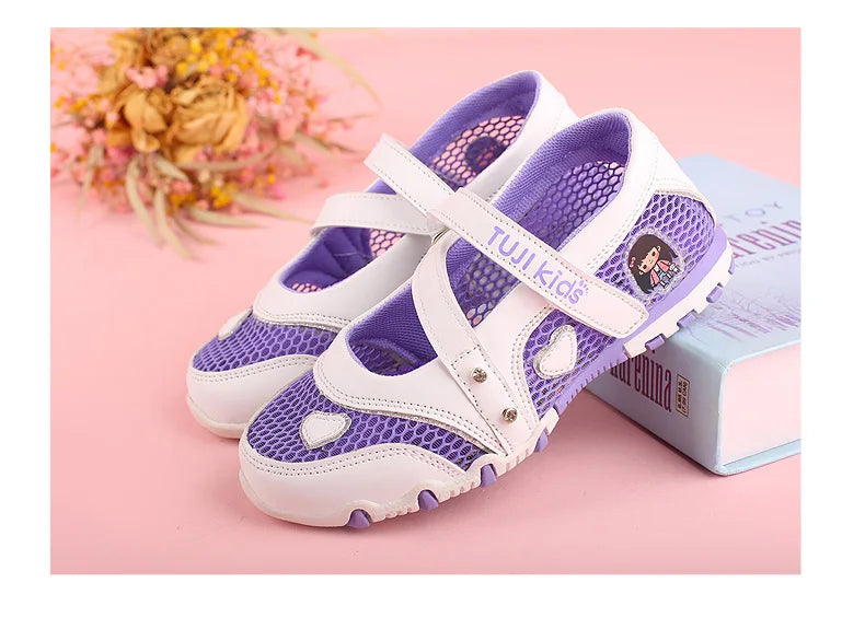 2024 New Summer High Quality Non-slip Children Shoes Girls Fashion Sandals Cartoon Princess Sandals Kids Flat