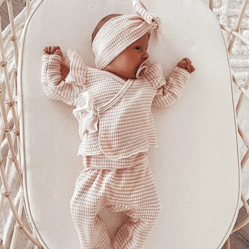 Newborn Girl Clothing Sets For Kids Knitted Cute Top Pants Suit Baby Girls Outfits White CostumeChildren Clothes Winter Spring