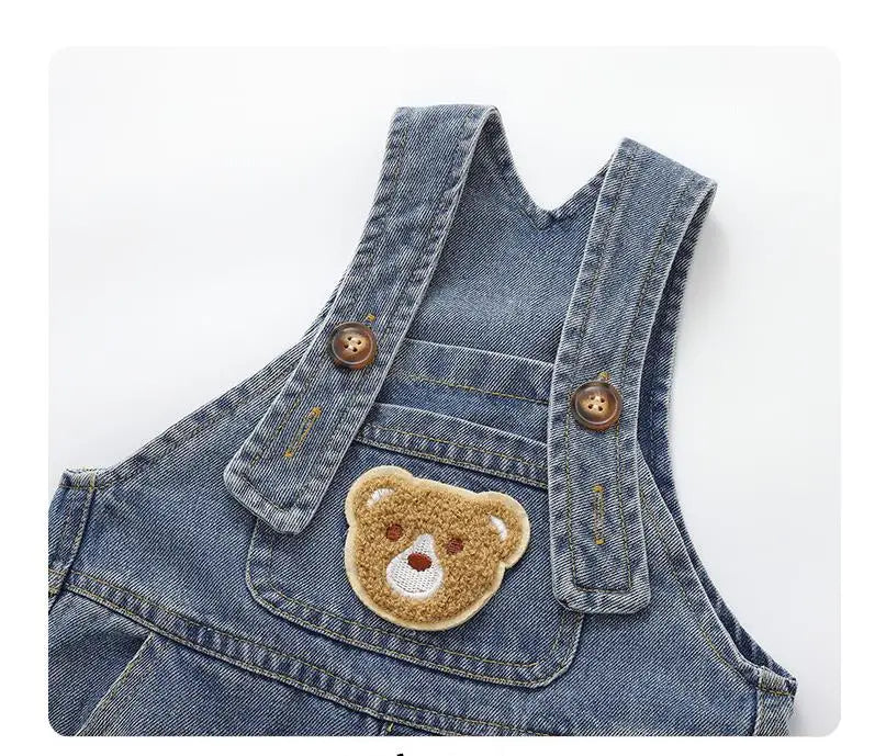 2024 Mode Frühling Herbst Kinder Jumpsuit Jungen Mädchen Cartoon Jeans Latzhose Kinderhosen Fashion Kleinkind Freizeit 0-5 Jahre