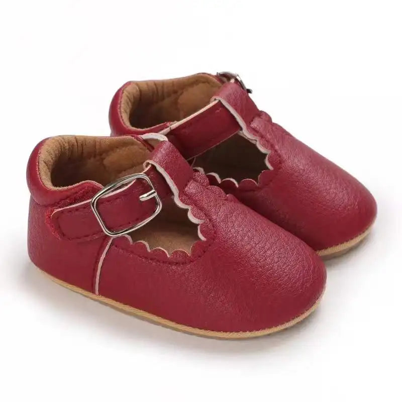 Baby Shoes Classic Stripe Leather Boy Girl Shoes Multicolor Toddler Rubber Sole Anti-Slip First Walkers Infant Moccasins