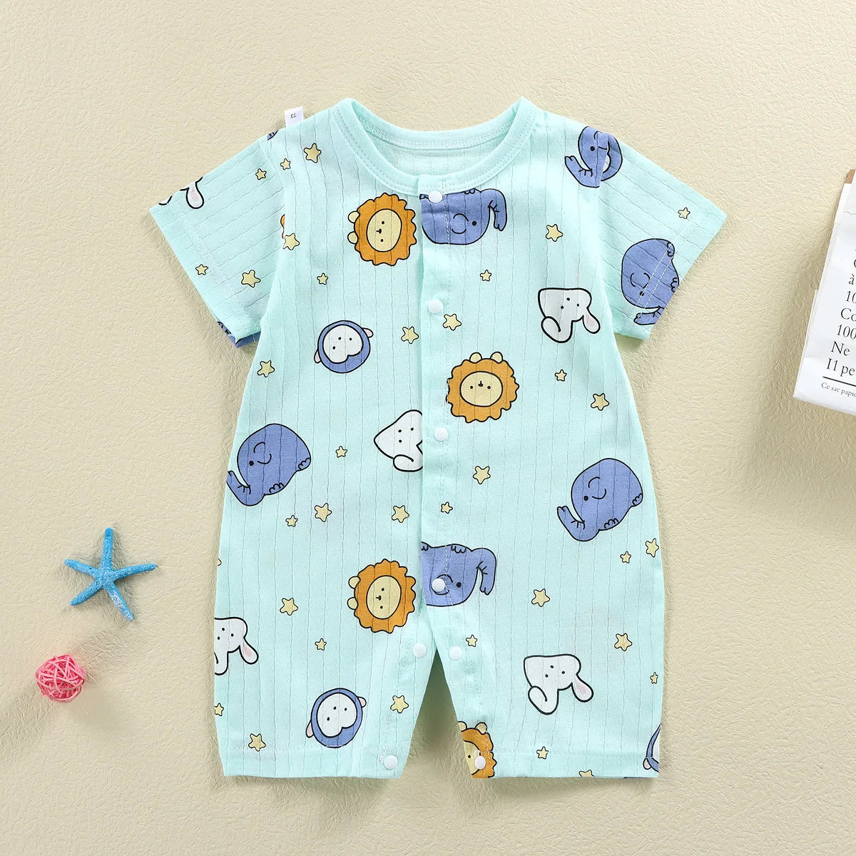 New Baby Newborn Clothes Baby Short-sleeved Jumpsuit 0-2 Years Old Boys Girls Romper Children Wrapping Clothes