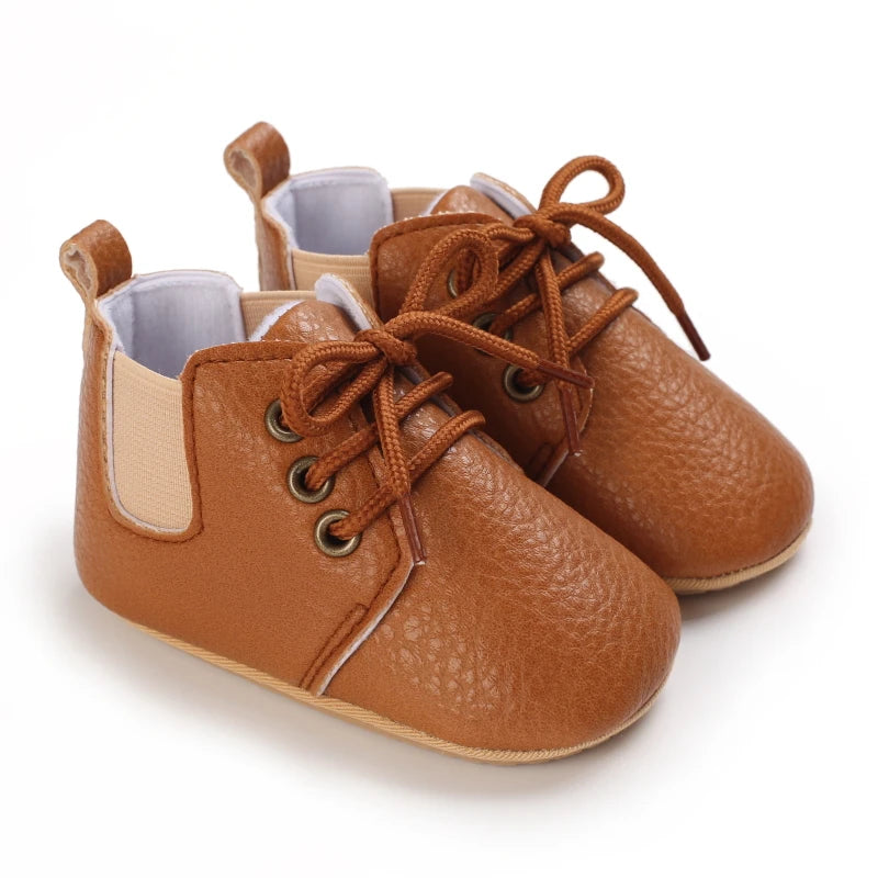New Baby Shoes Retro Leather Boy Girl Shoes Multicolor Toddler Rubber Sole Anti-slip First Walkers Infant Newborn Moccasins
