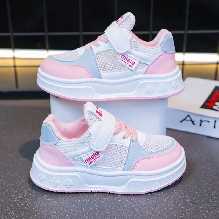 2026 New Leather Kids Running Shoes youngsters teens Casual Fashion Walking Sneakers Breathable Non-slip Girl Tennis Footwear