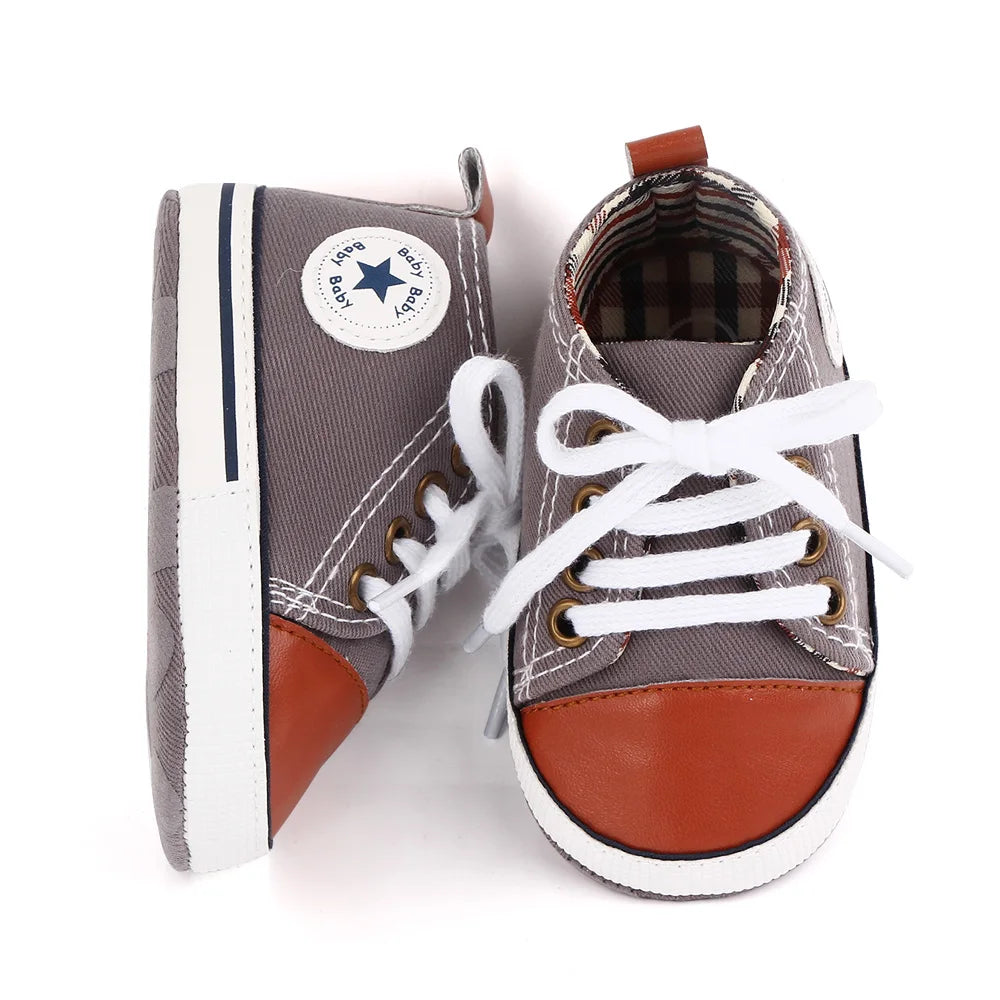Spring New Baby Shoes Boy and Girl Classic Canvas Casual Sneakers Soft Sole Non-Slip Walking Newborn Toddler Shoes First Walkers