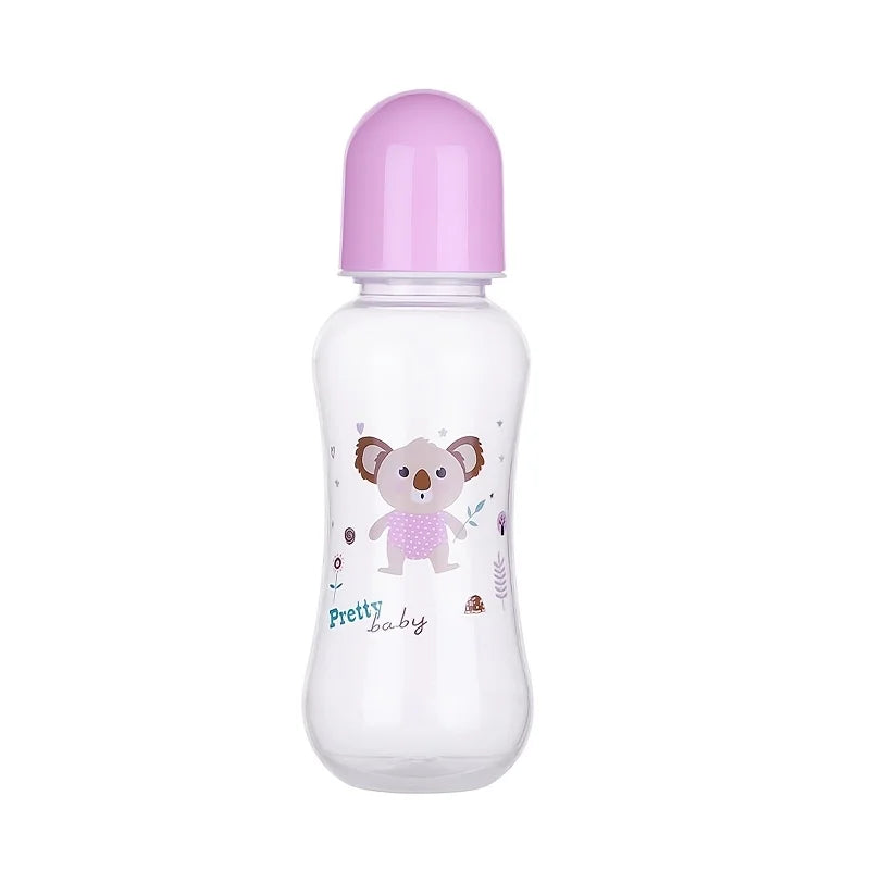 Baby feeding bottle, Newborn bottle, without handle, with the cartoon parttern, Four color