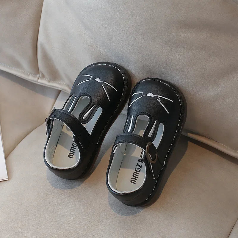 2025 Children Leather Shoes for Girls Spring Autumn New Fashion Korean Style Soft Bottom Anti-slippery Versatile Baby Shoes