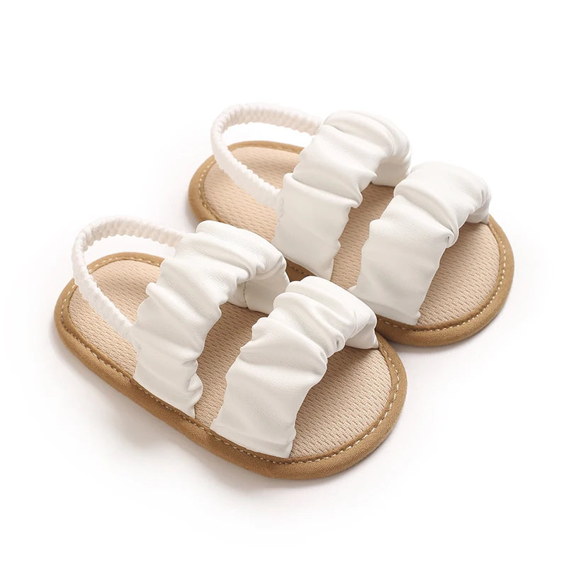 Solid Color Baby Sandals For Summer Soft Soled Non Slip Baby Walking Shoes For 0-18 Months Breathable And Anti Drop Shoes