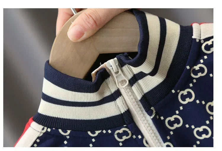 Conjuntos de ropa para niños primavera otoño moda infantil abrigos de algodón+pantalones 2 piezas chándales para bebés niños trajes deportivos niños pequeños 2-12