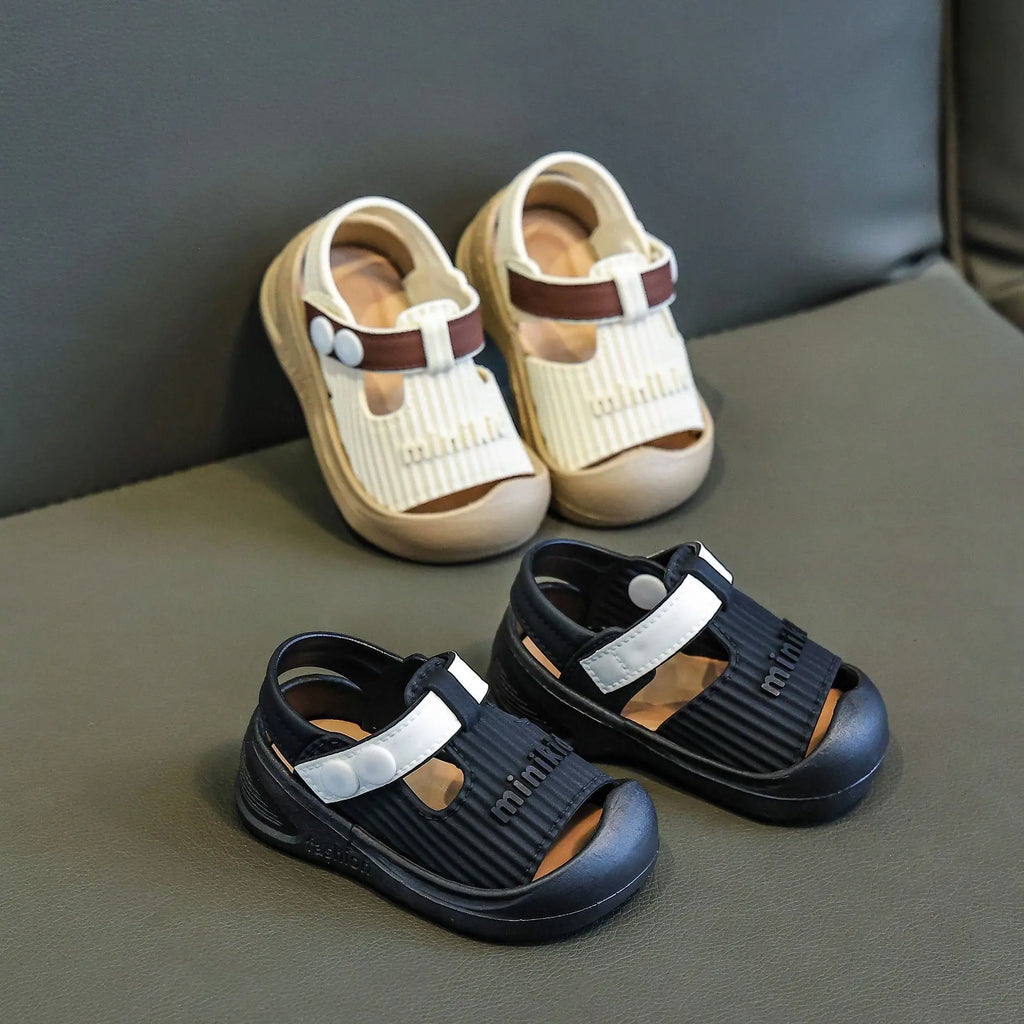 Baby Sandals Cheap Summer Beach Shoes Toddler Sandals Soft Breathable PVC Little Boys Girls Close-toed Sandals For Baby