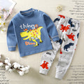 Neue 2024 Kinder Jungen Mädchen Schlafanzug Sets Cartoon Langarm-T-Shirt Oberteile mit Hosen Kleinkind Baby Frühling Herbst Schlafkleidung