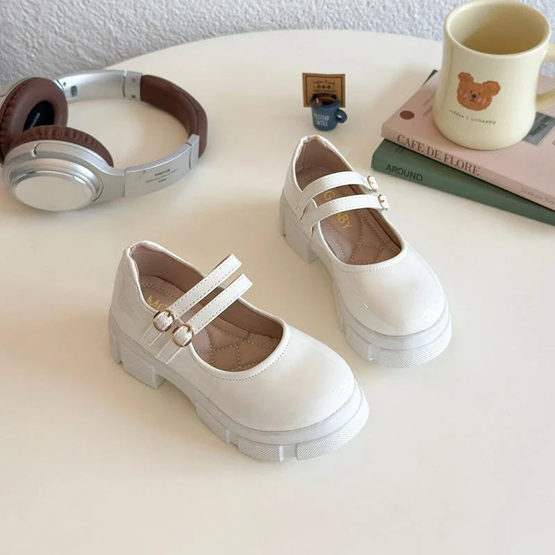 Children Leather Shoes for Girls 2025 Spring Autumn New Fashion Korean Style Soft Bottom Anti-slippery Versatile Mary Jane Shoes