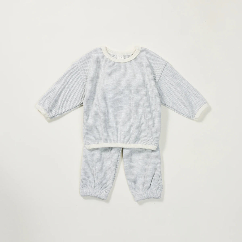 Koreanischer Stil Kinder Kleidung Anzug Waffel Pullover+Hosen Baby Jungen Mädchen Kleidung Set Frühling Herbst Kinder Kleidung Anzug
