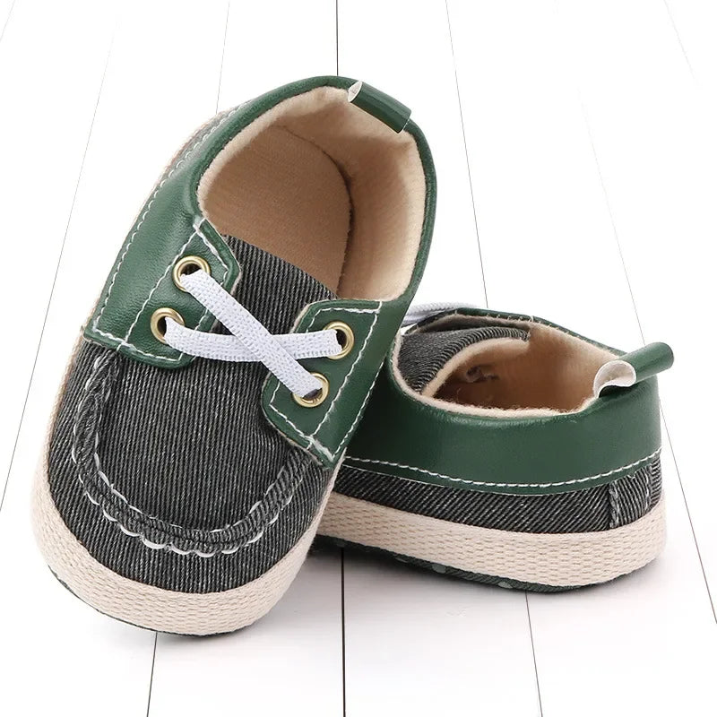 Zapatos de 0-18 meses para bebé niño/niña, zapatillas de tobillo con suela antideslizante, para recién nacidos, primeros pasos, mocasines para cuna