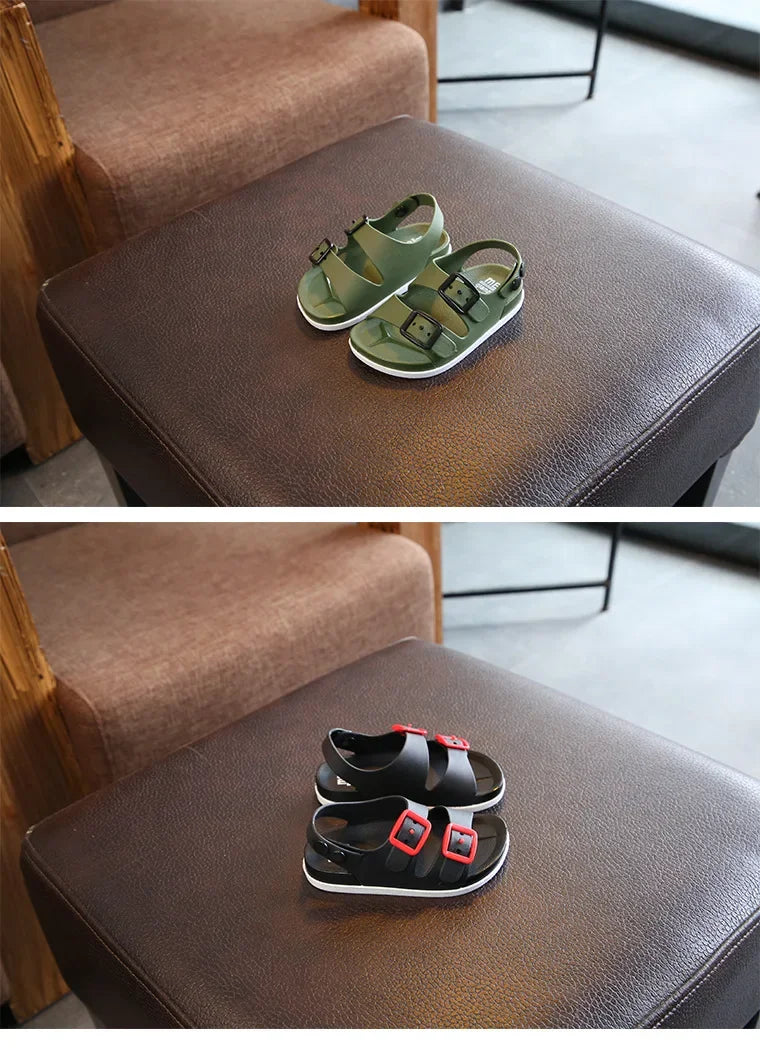 sandalias Antiskid Baby Girl Shoes British Non-slip Beach Sandals Kids Shoe Children Sandals Summer Boys PVC Buckle Kid Slippers
