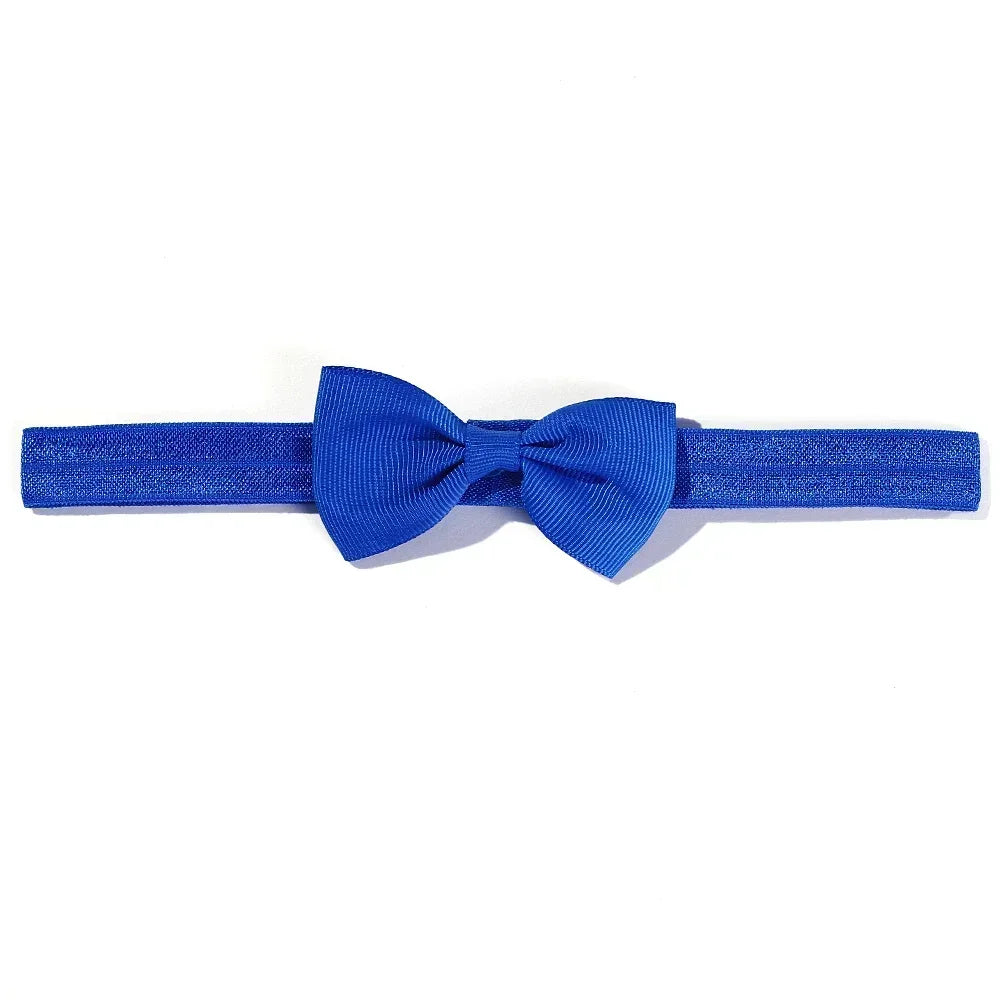 1pcs Baby Bows Head Band Elastic Ribbon Hair Band Infant Headwear Solid Color Headband Babe Casual Head Accessories Wholesale