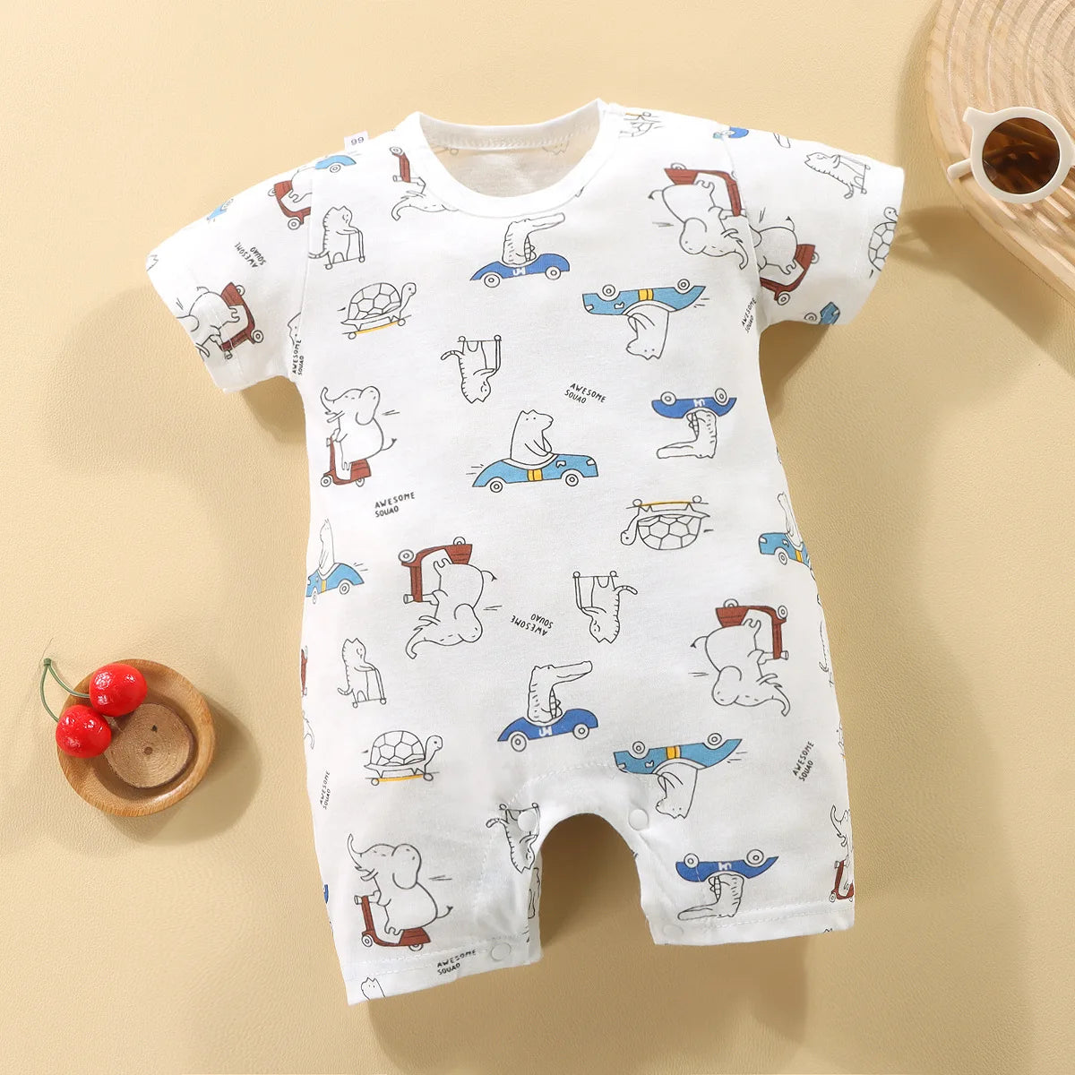 2025 Climbing Clothes Pure Cotton Summer New Version Of Male Baby Thin Female Short Sleeved Children Onesies Kids Clothes