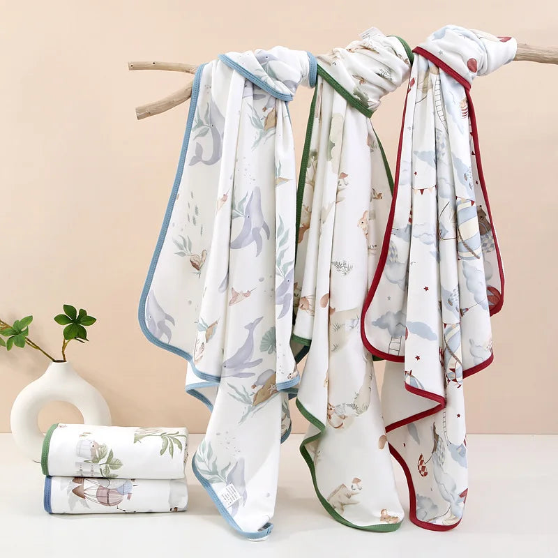 Infant Swaddling Cloth Baby Bath Towel Newborn Bathrobe Cotton Swaddle Blanket for Boy Girl Children's wrap