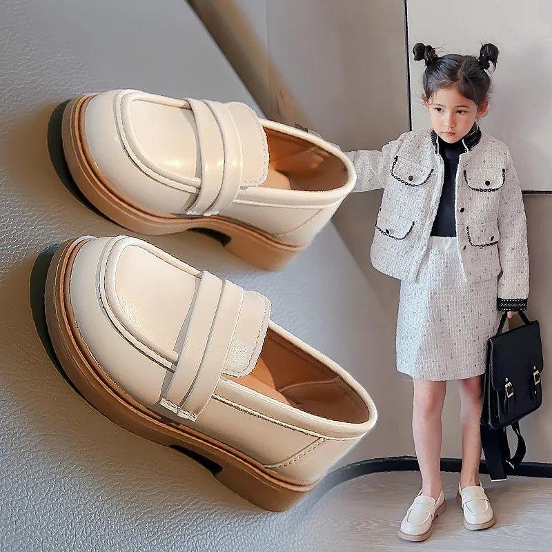 Children Leather Shoes for Boys Girls Kids Loafers Slip-on School Flats Casual Sneakers for Wedding Formal Occasions Party 23-35