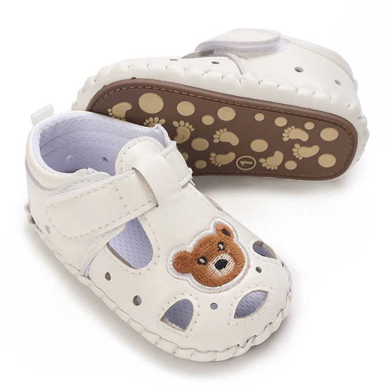 Breathable New Cute Little Bear Baby Sandals Infant Girls Shoes Princess Rubber Sole Non-slip Toddler First Walkers